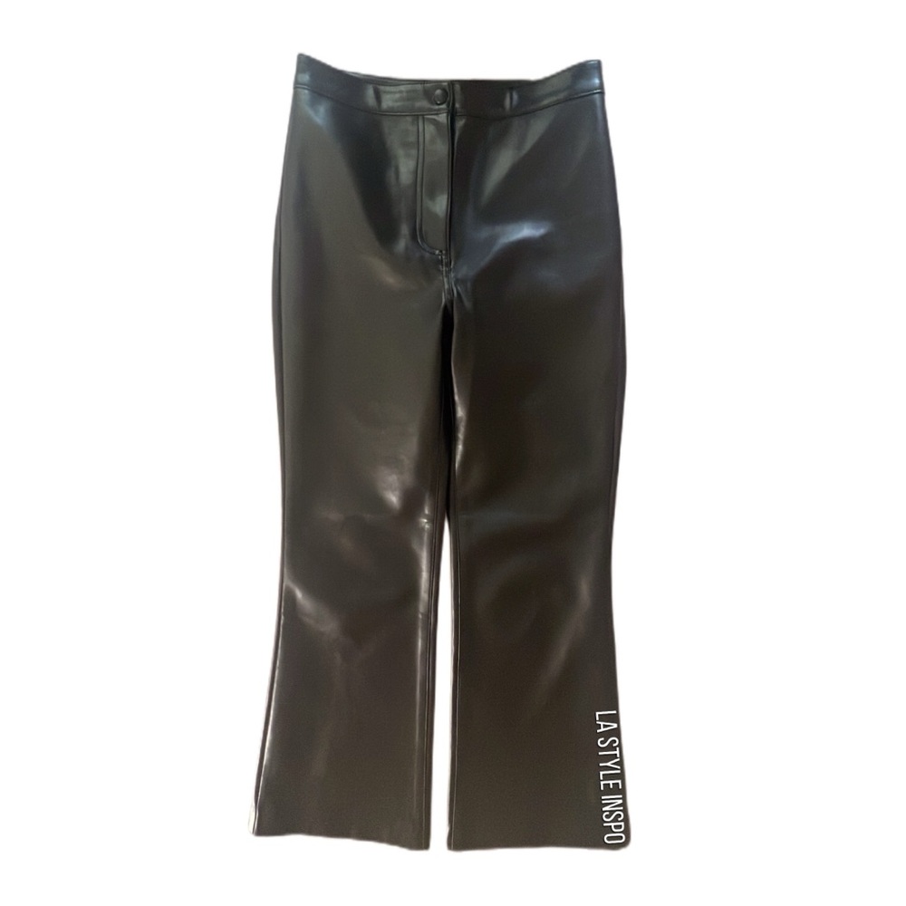 Wilfred Shiny Black Faux Leather Trousers Size 2